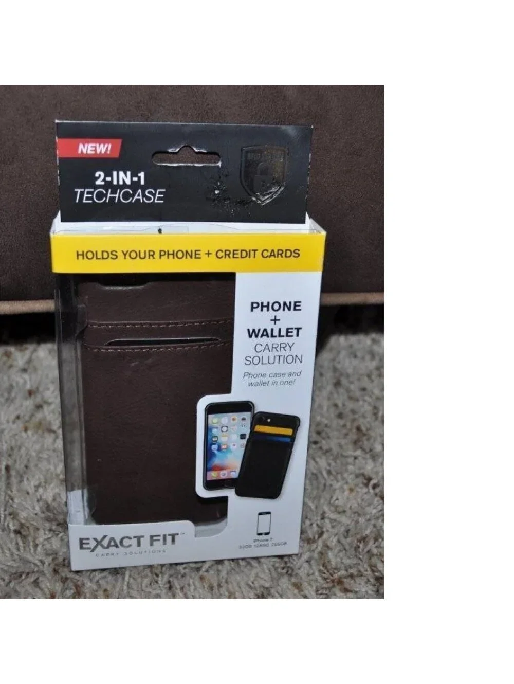 Apple IPHONE 7 Exact Fit RFID Snap On Wallet Phone Case Brown 2 Pockets